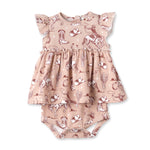 Wild Wrangler/Pink Bamboo Cowgirl Western Skirted Bodysuit
