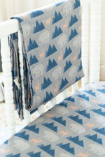 Organic Bamboo Cotton Muslin Swaddle Blanket in Rustic Retreat