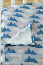 Organic Bamboo Cotton Muslin Crib Sheet in Rustic Retreat