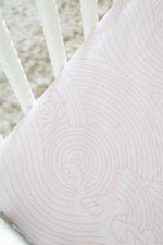 Organic Bamboo Cotton Blend Standard Crib Sheet in Pink Crashing Sea Waves