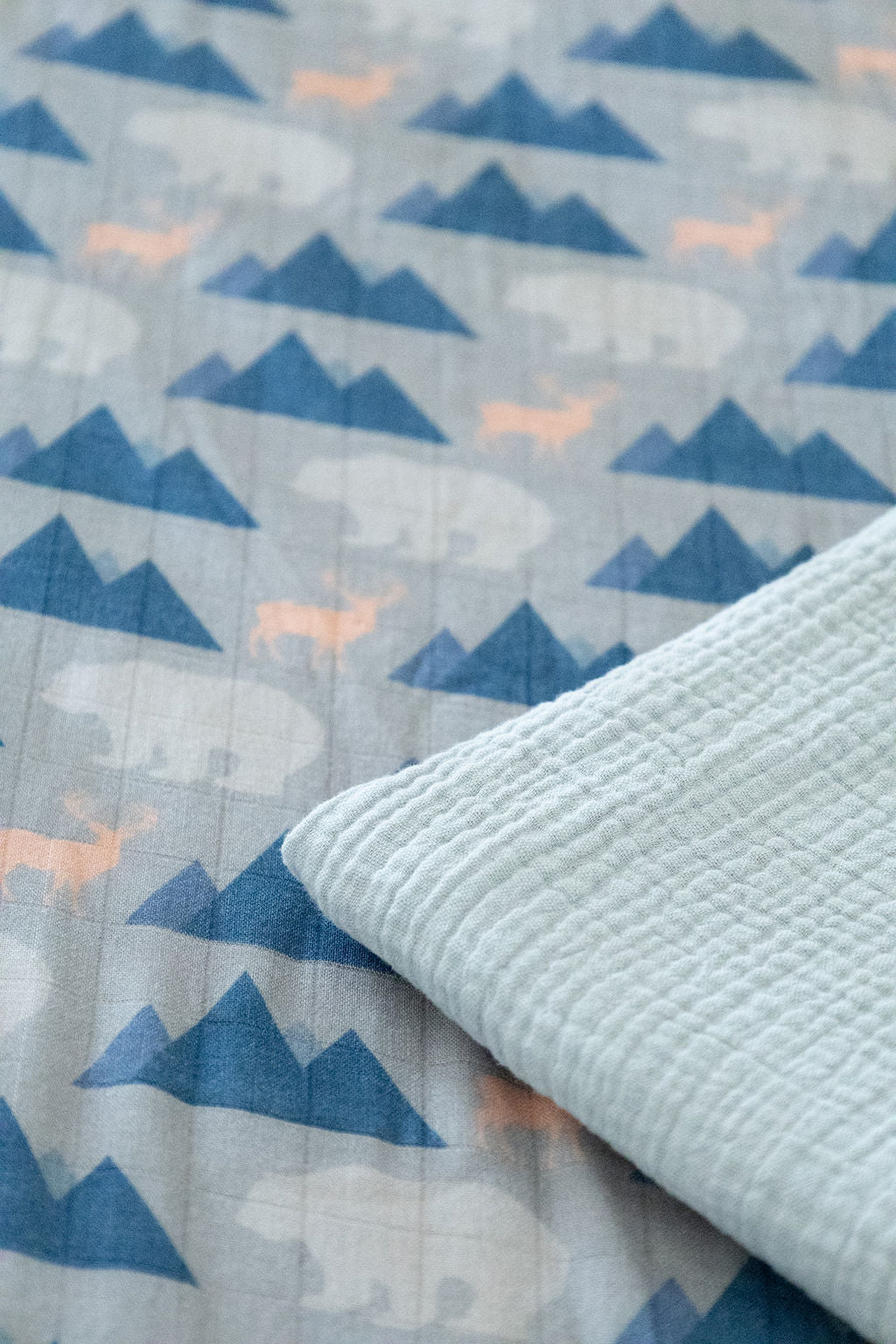 Organic Bamboo Cotton Muslin Crib Sheet in Rustic Retreat