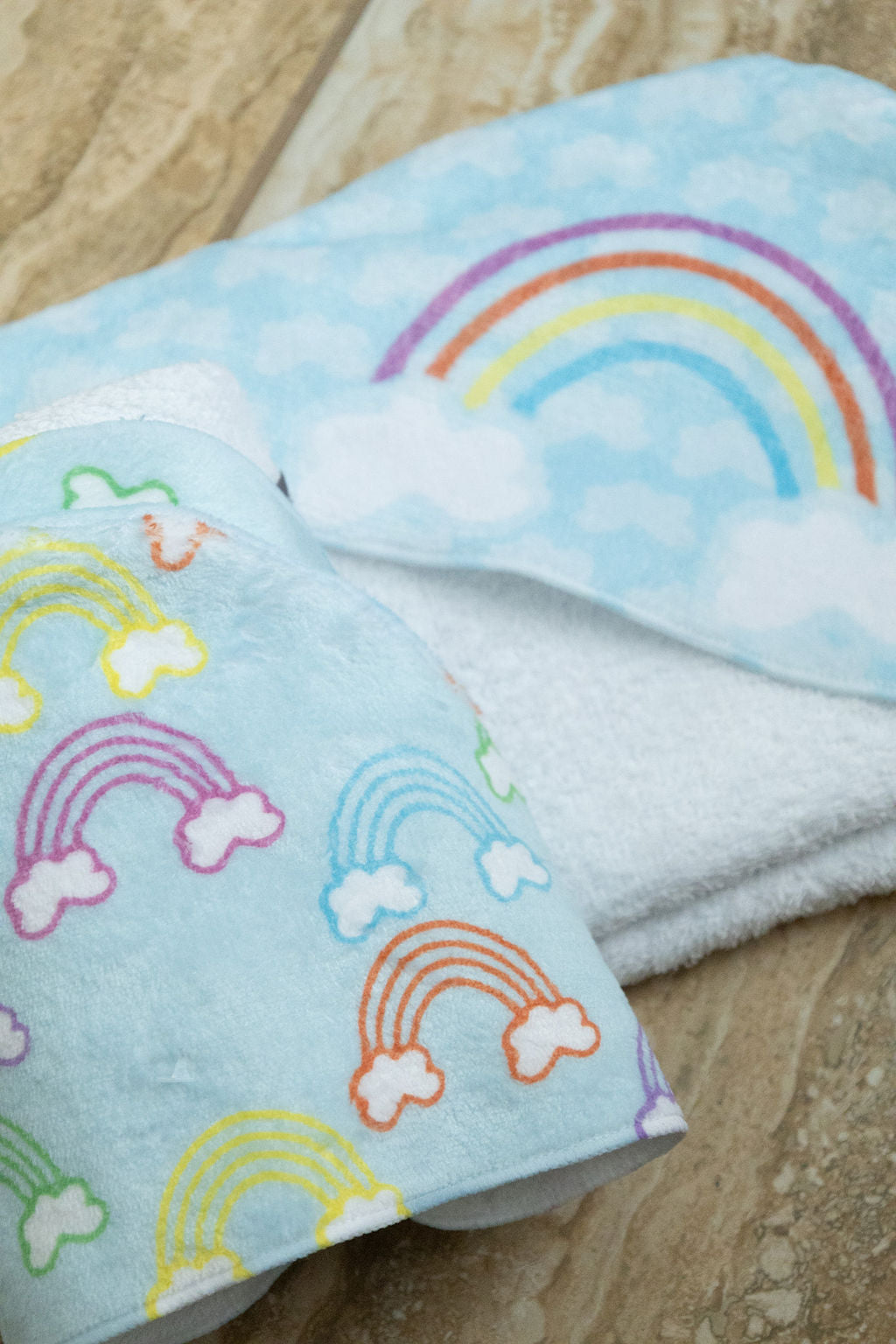 Rainbow Hooded Baby Towel