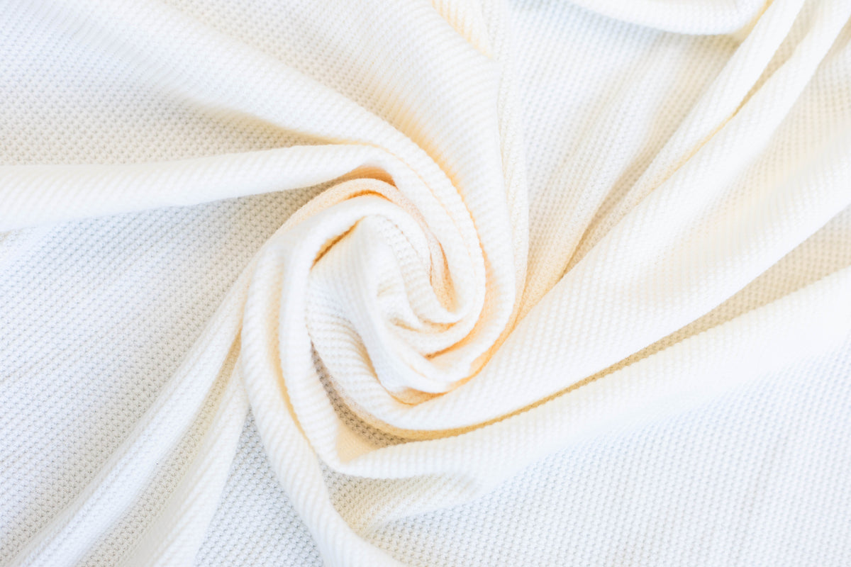 Ivory Cotton Waffle Crib Sheet