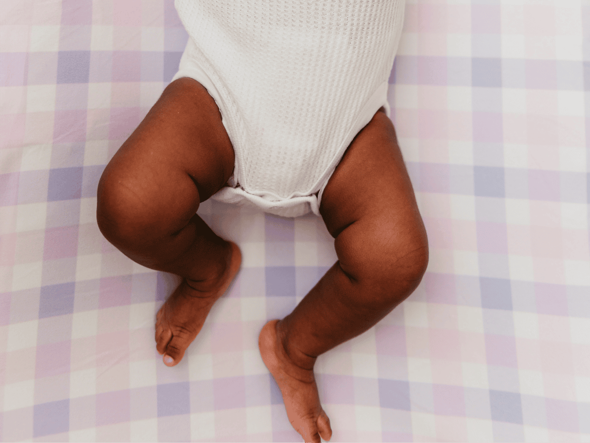 Organic Bamboo Cotton Jersey Knit Swaddle Blanket in Girly Gingham