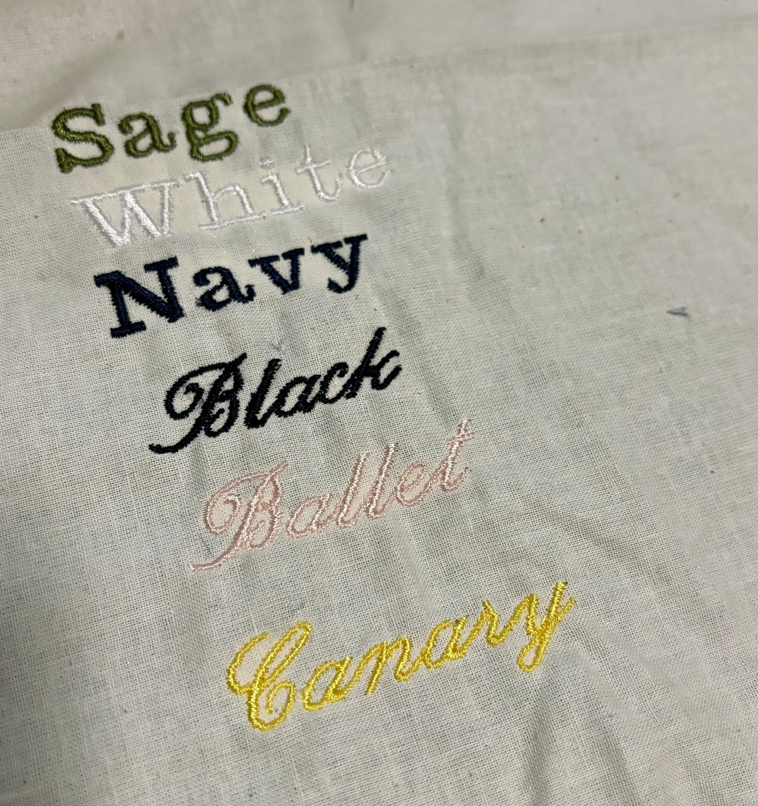 Sage White Navy Black Ballet Cloth 