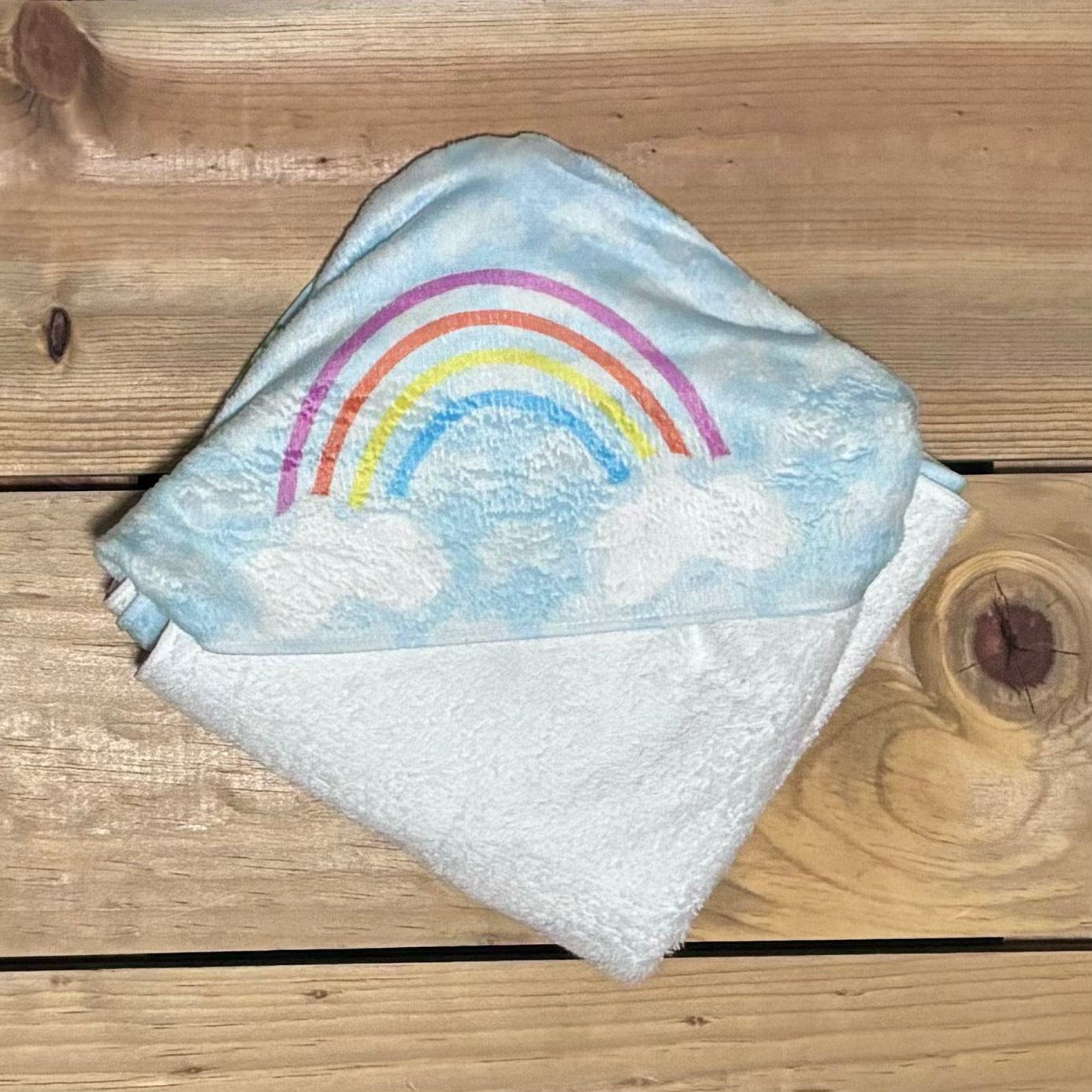Rainbow Hooded Baby Towel Cradle Comforts Co