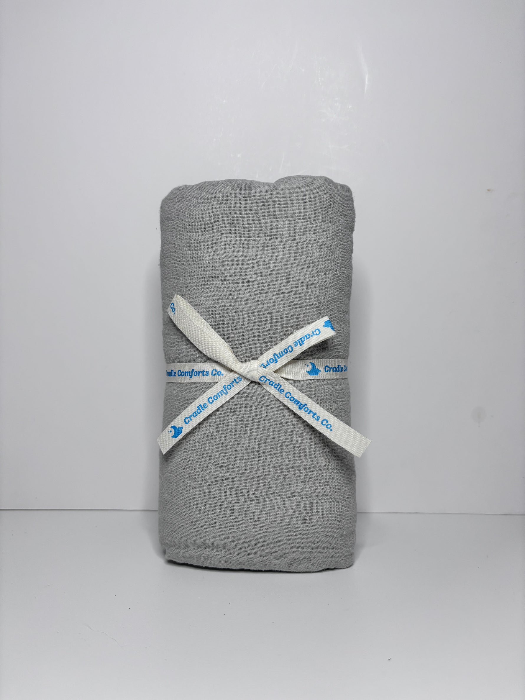 Gray muslin swaddle blanket