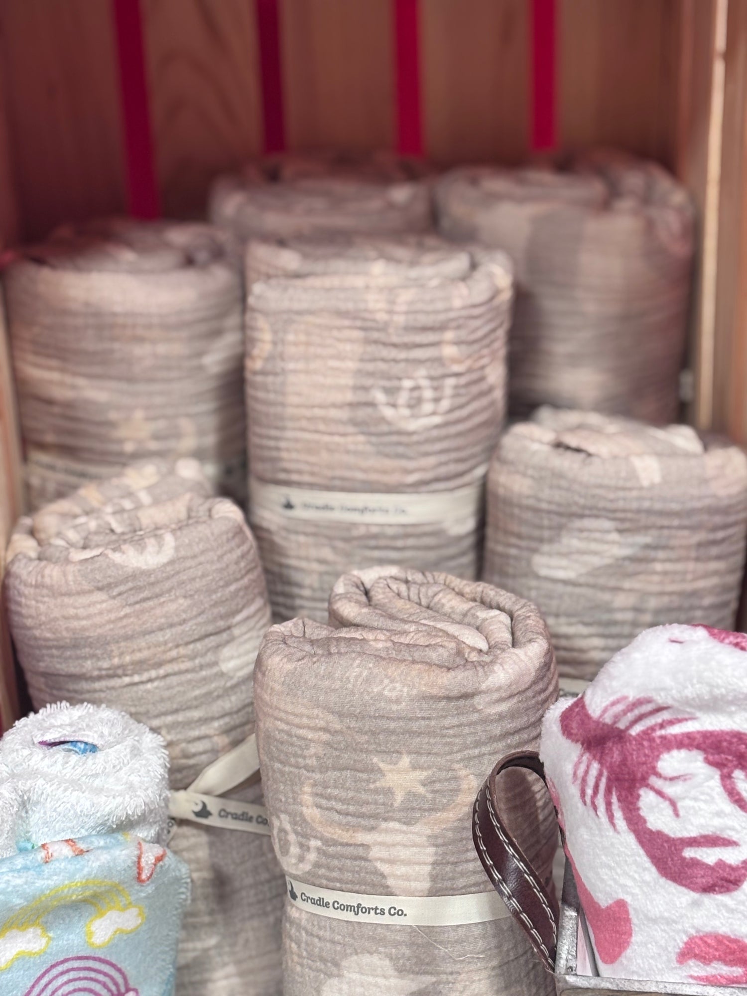 Organic Bamboo Cotton Blend Swaddle Blanket in Yippee Ki Yay