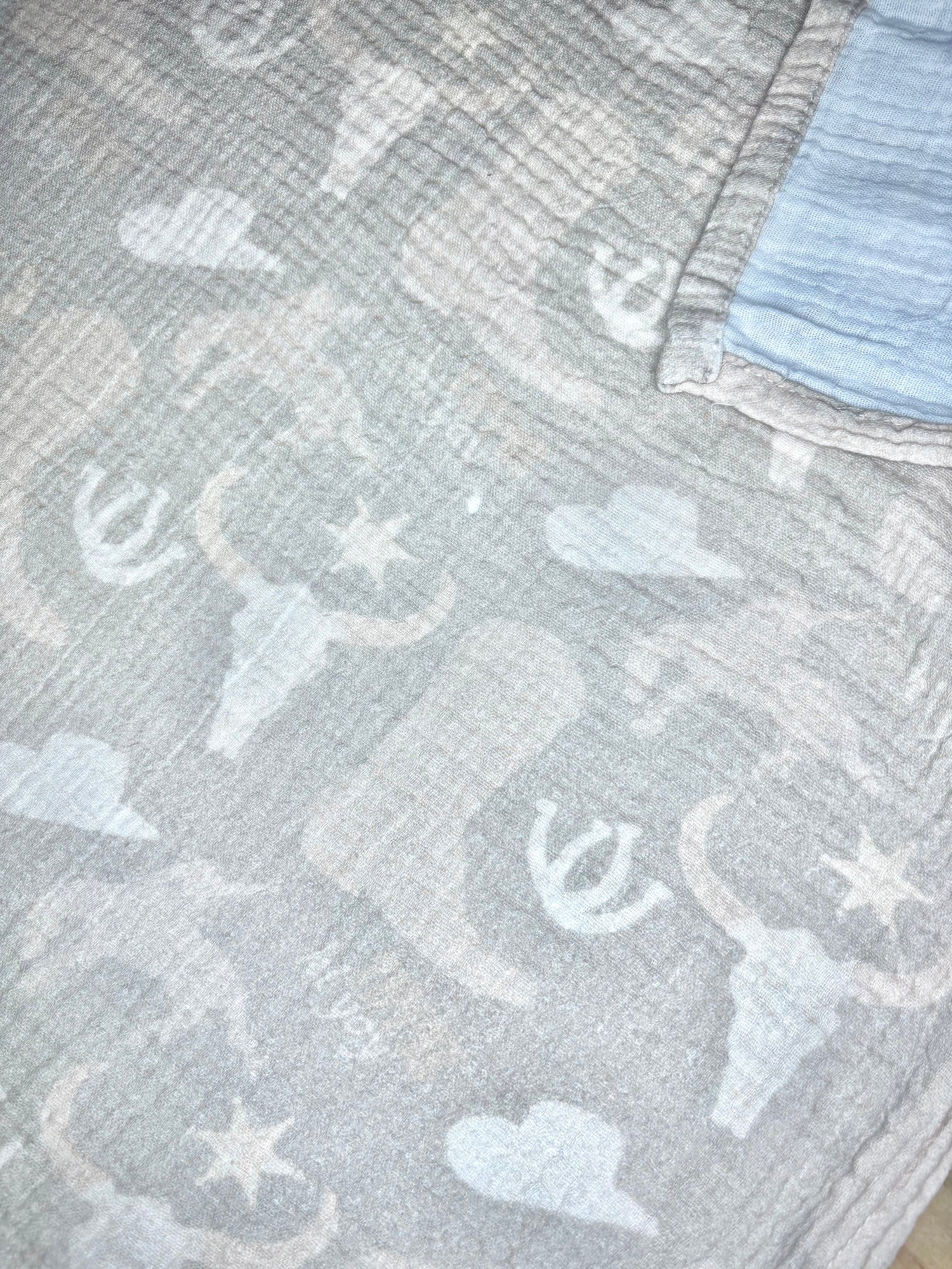 Organic Cotton Gauze Muslin Crib Sheet in Yippee Ki Yay Cowboy