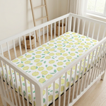 Apple of My Eye crib sheet with a finer, smaller-scale print